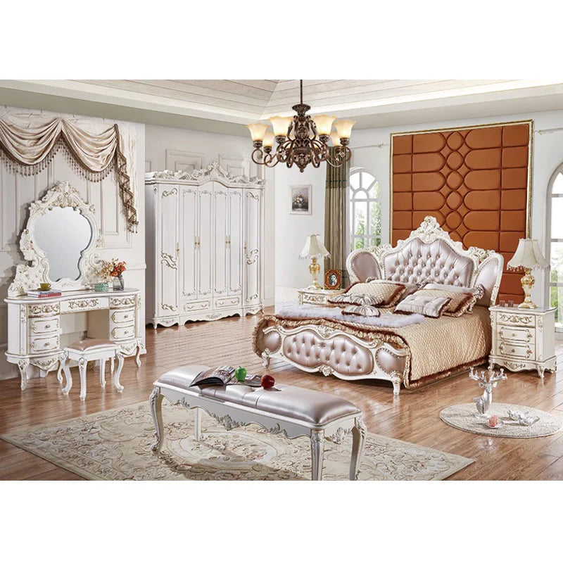 Luxury Classical European style furniture bedroom sets antique royal king home furniture bedroom set