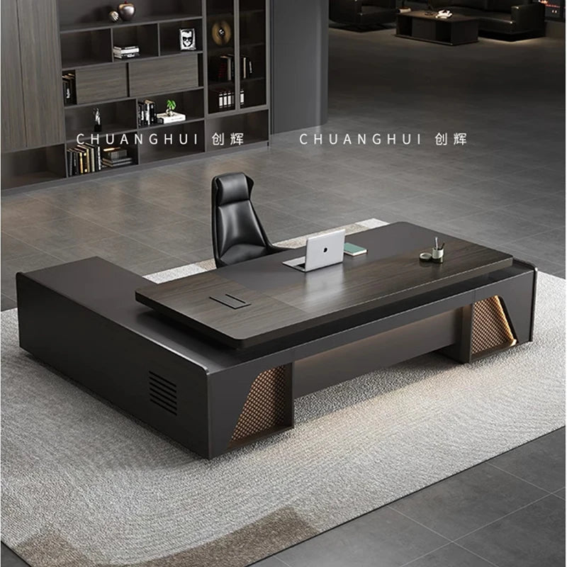 L-shaped standing computer desk