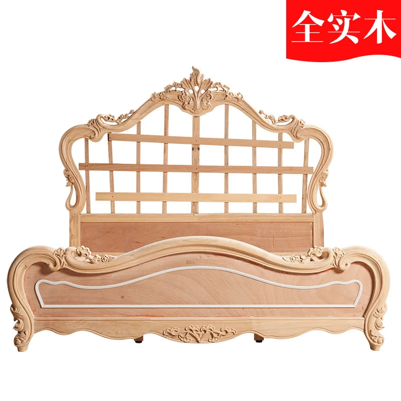 European-style 1.8-meter double bed in champagne gold, perfect for a luxurious master bedroom