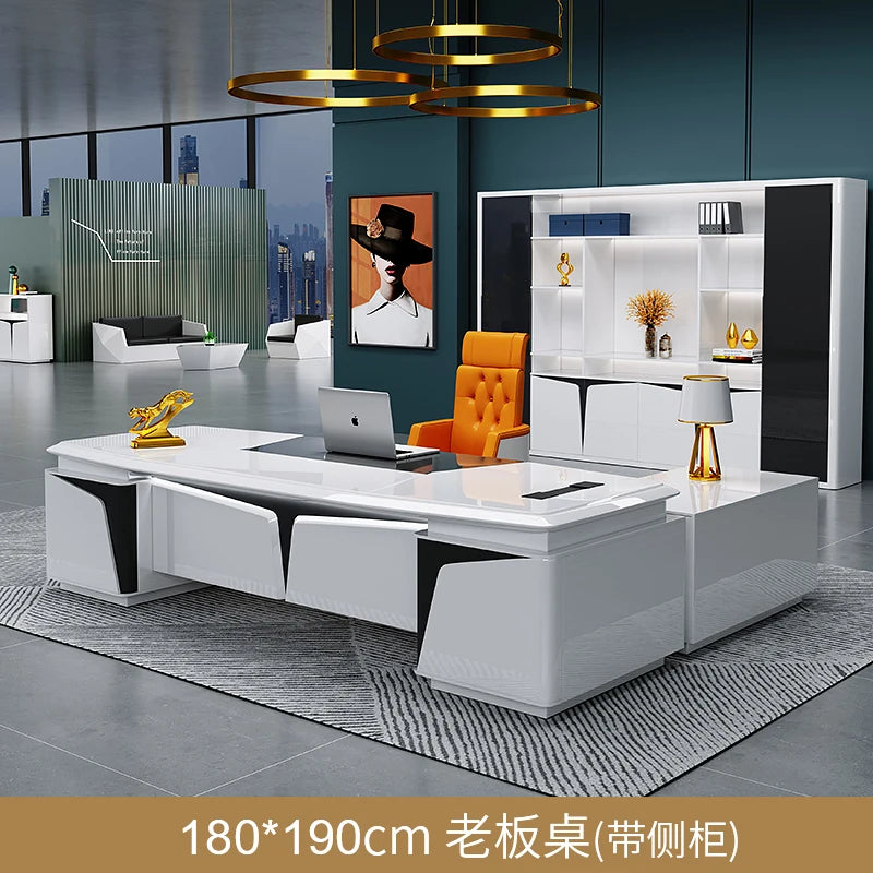 White Drafting Office Desk Conference Writing Italian Work Standing Office Desk Luxury Mesa De Escritorio Office Furniture