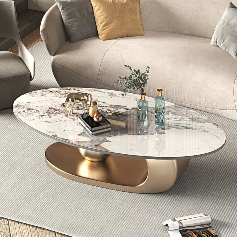 Nordic Living Room Coffee Table – Modern Oval Design