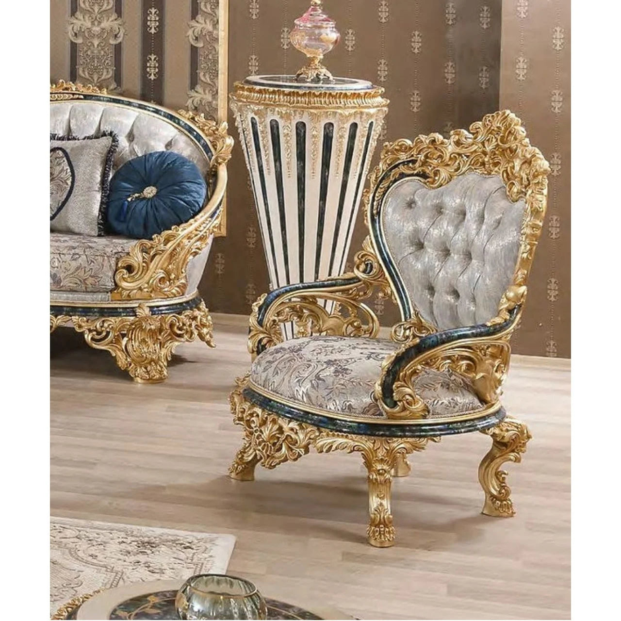 Traditional Homey Design European Style Couch Classic Royal Hand Carved Living Room Sofa Set