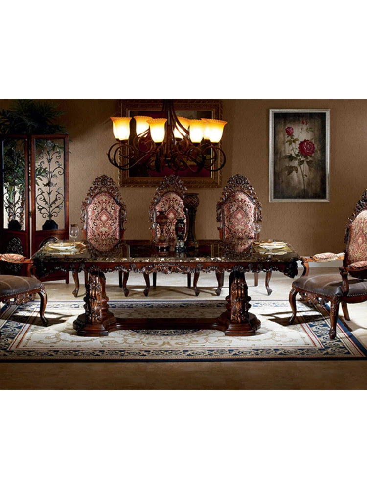 High-Quality French Wooden Dining Table Set