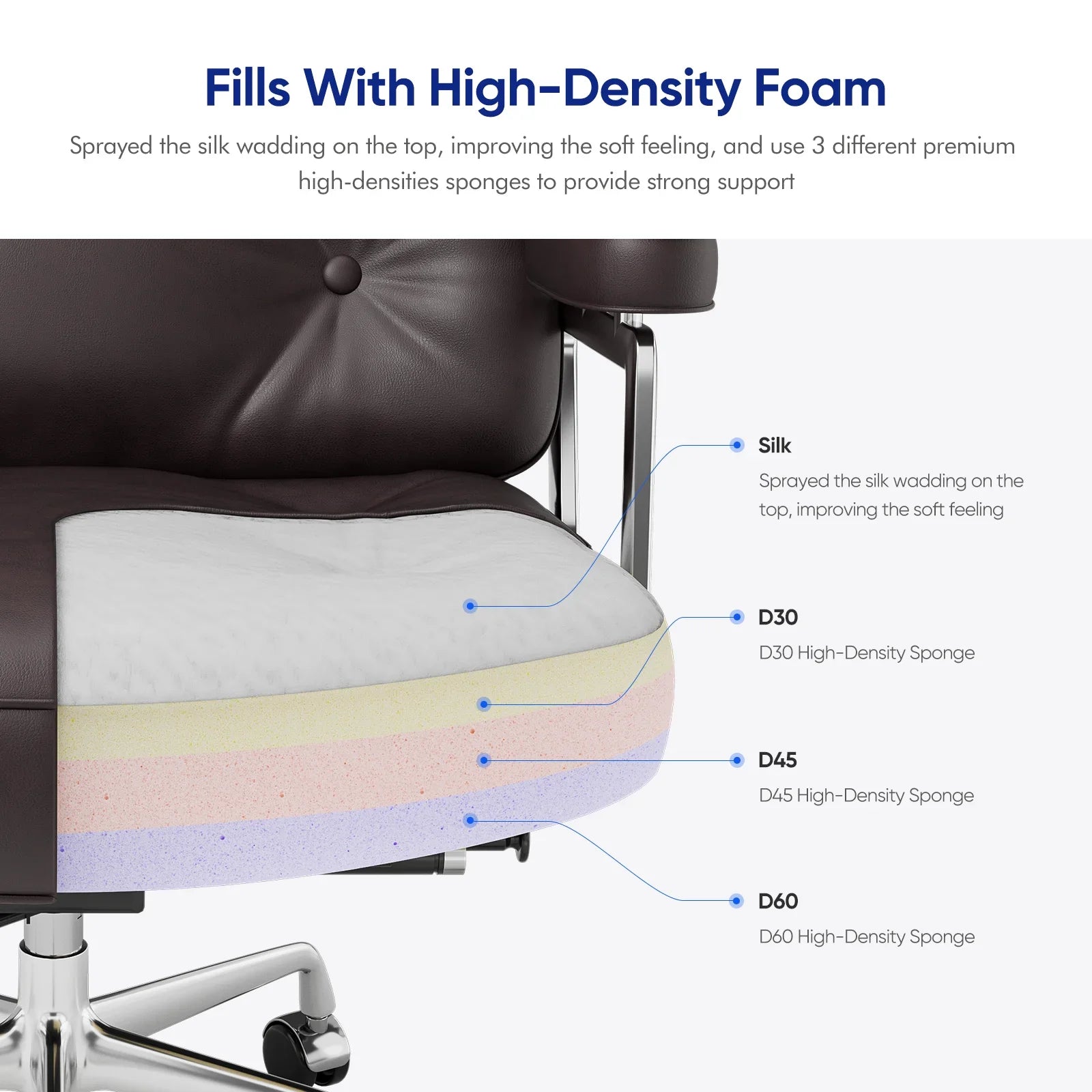 Adjustable Household Office Chair: Comfortable Modern Design for Sedentary Use.