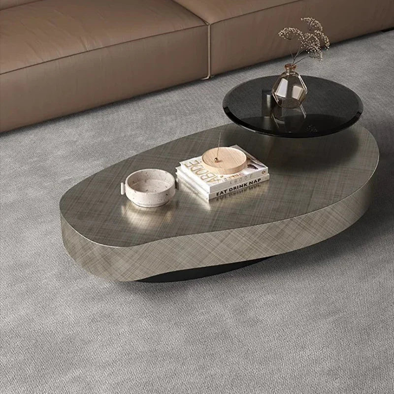 Luxury Nordic Round Coffee Table – Minimalist Design for Living Room