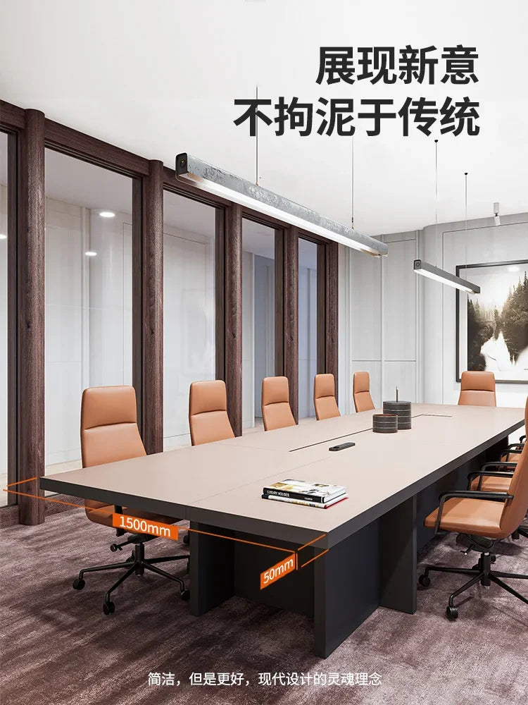Thickened conference table, long table and chair combination, simple modern rectangular large office furniture negotiation