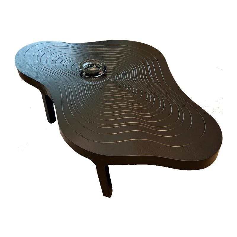 Irregular Coffee Table – Modern Wood Tray Design in Black