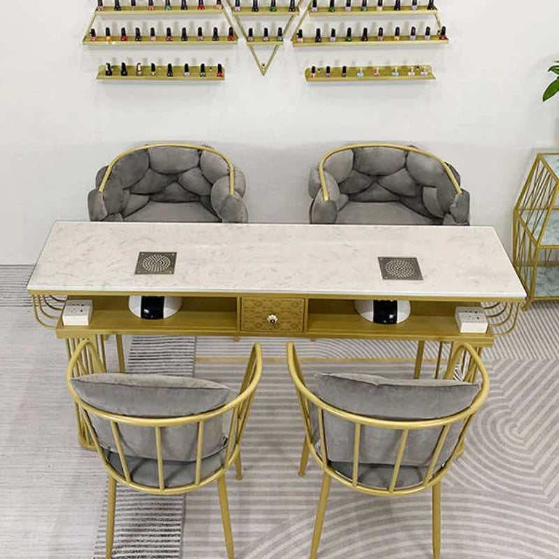 Designer Commercial Nail Table, Beauty Desk for Receptionist, Professional Manicure Station, Salon Furniture