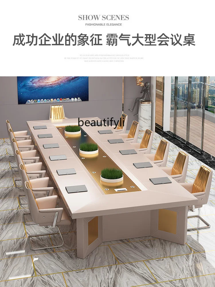 Large conference table with chairs