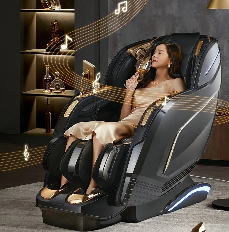 C122 Electric AI Voice Command 4D Zero Gravity Massage Chair – Yamaguchi Full Body Massager with Heating Pad and LCD Display.