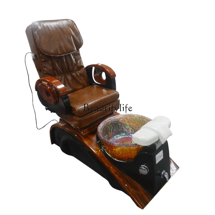Retro Reclining Foot Bath Spa Couch Nail Beauty Eyelash Beauty Shop Massage Chair