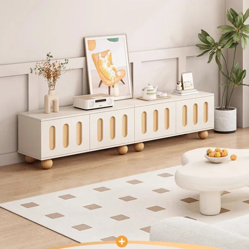 White Wooden TV Table – Modern Living Room Cabinet and Display Stand.