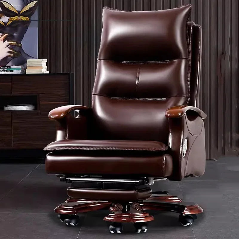 Luxury Computer Armchair: Comfortable Office Chair with Footrest