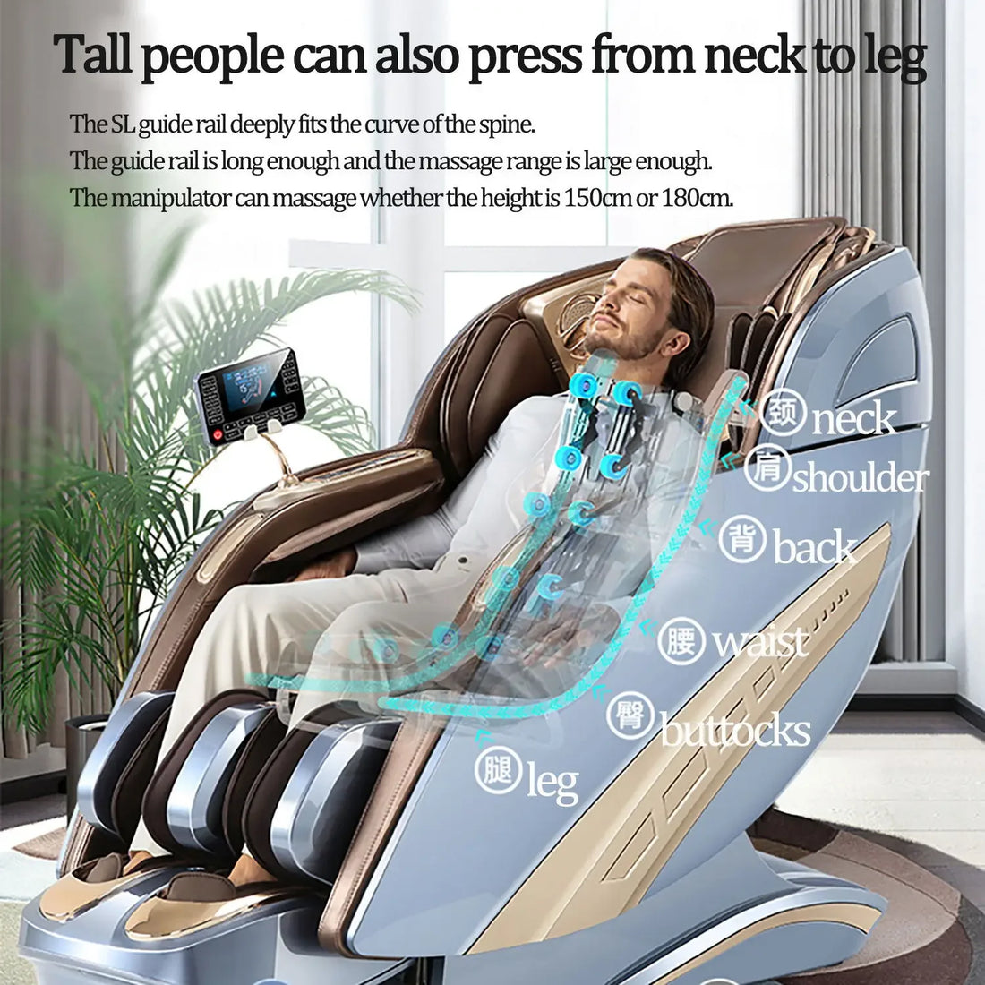 4D SL Full Body Zero Gravity Massager Chair – AirBag, Heat, Leg Stretching, Office & Home Sofa