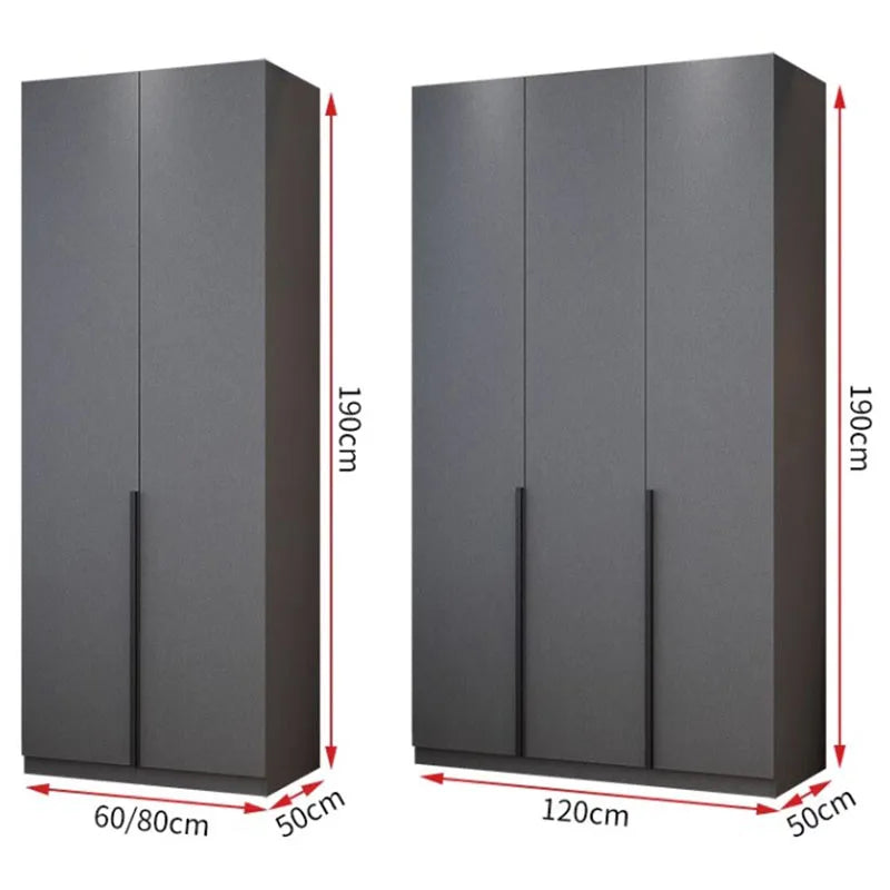 Black Wooden Wardrobe – Modern, Multifunctional Clothes Organizer with Nordic Design