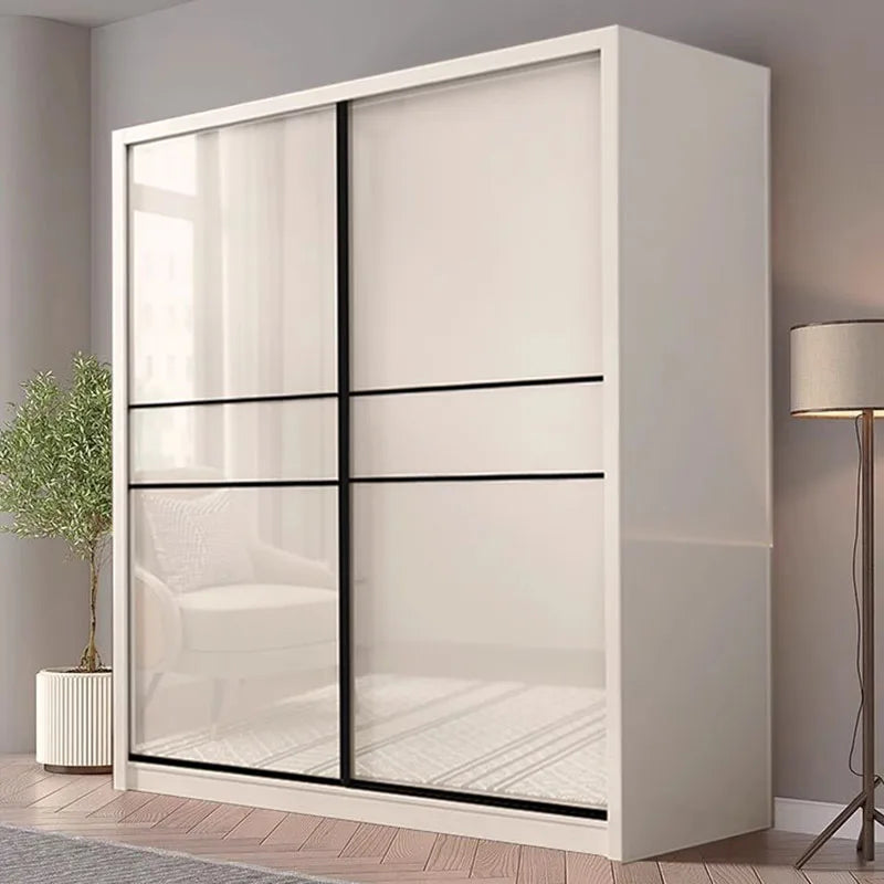 Luxury Bedroom Wardrobe – Sliding Door Closet, Mobile Clothes Organizer, and Clothing Rack