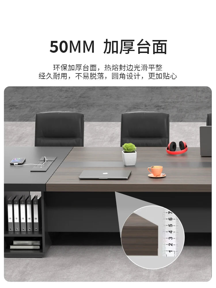 Employee Training Long Conference Table & Chair Set