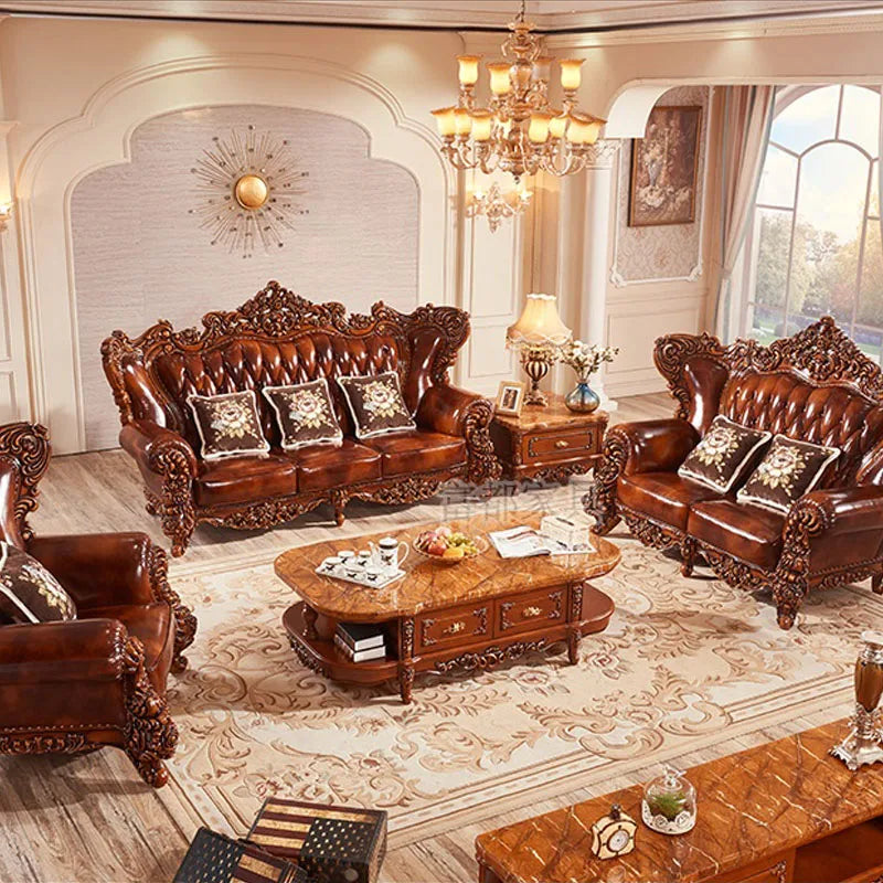 European Genuine Leather Sofa