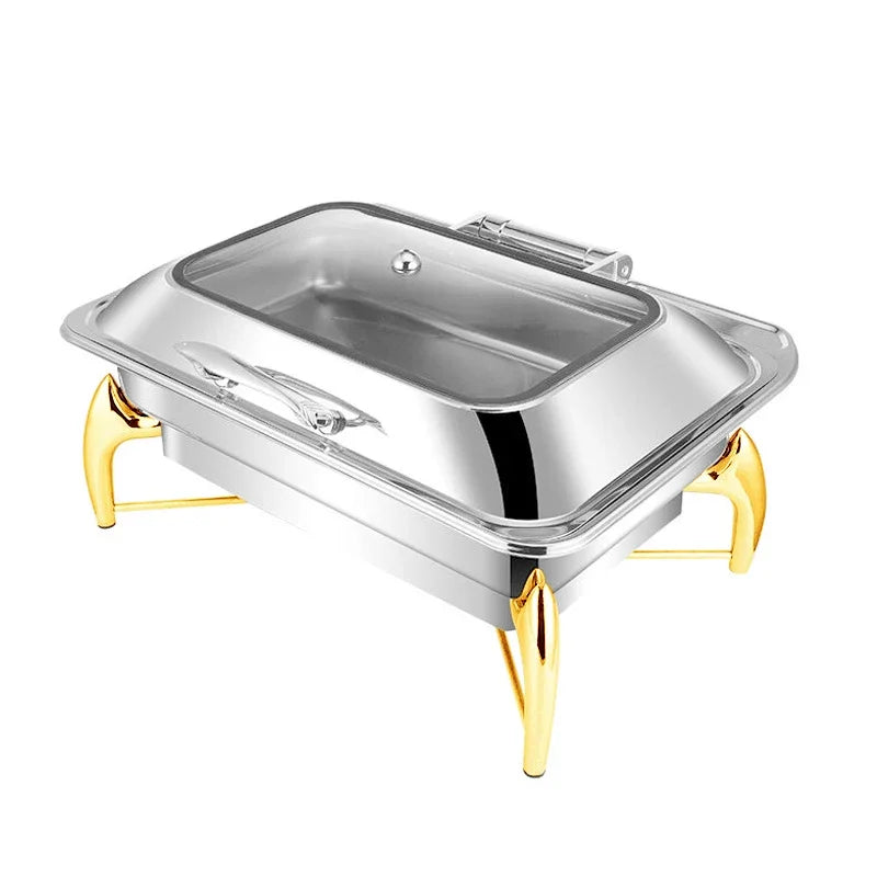 Commercial Catering Kitchenware Set, Alcohol Stove or Electric Hot Pot, Chafer Dishes, Food Buffet Display Warmer