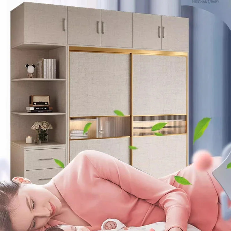 Luxury Modern Clothes Wardrobe, Hanging Dresser Organizer for Bedroom or Apartment, Home Furniture