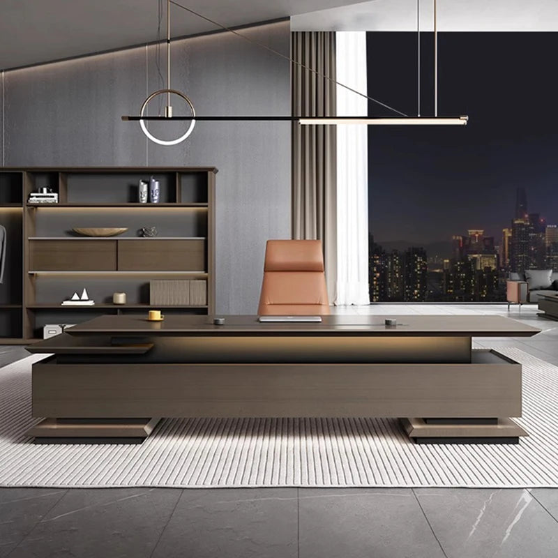 Workbench Computer Office Desk Desktop Corner Work Table L Shape Meeting Storage Tavolo Scrivania Ufficio Luxury Furniture