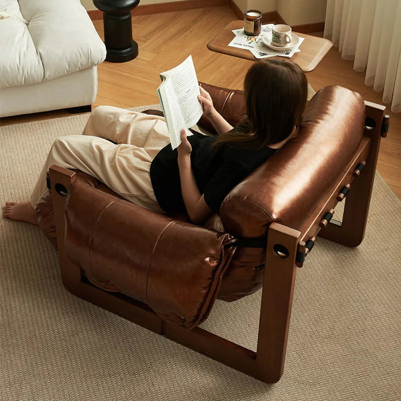 Luxury Fancy Living Room Chair Modern Nordic Occasional Leather Chair Lounge Retro Cadeira Design Furniture