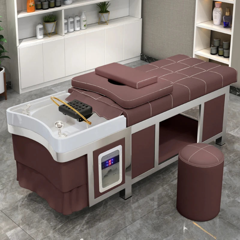 Water Circulation Shampoo Chair Hair Therapy Head Spa Hairwash Bed Stylist Hairdressing Lit Lavage De Cheveux Spa Furniture