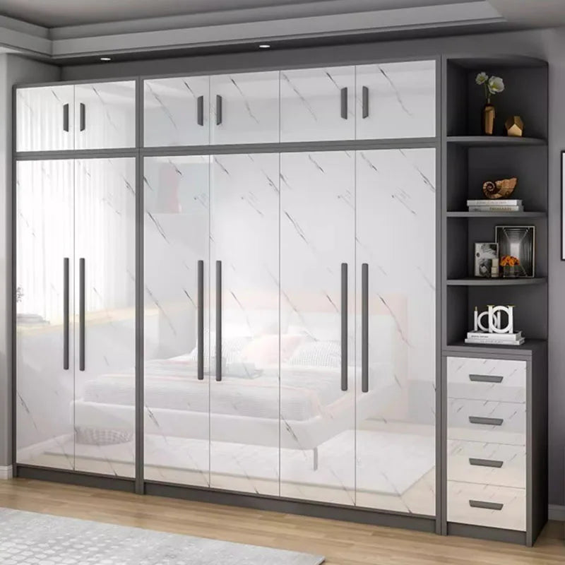 Women Wood White Wardrobe Storage Drawer Bright Nordic Bedroom Wardrobe Hotel Display Cabinet Ropero Armables Home Furniture