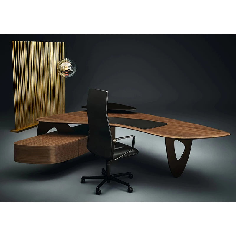Italian Light Luxury Minimalist Desk – Designer Boss Desk for High-End Offices