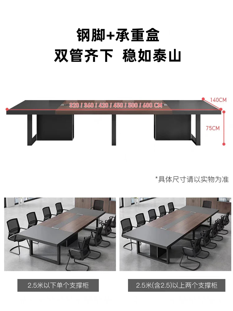 Large Modern Conference Table with Chairs for 10 People