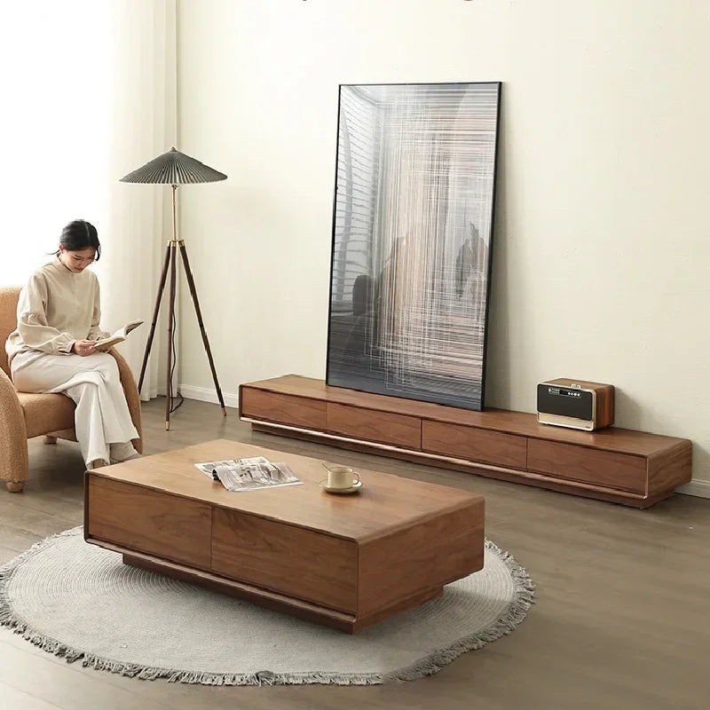 Modern TV Storage Console – Luxury Floating Shelves and Suspended Cabinet