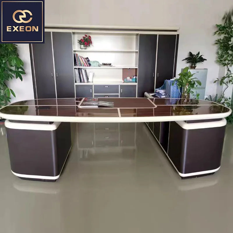 Luxury Modern Marble Computer Office Desk, High-Quality CEO & Manager Escritorio, Executive Home Office Furniture