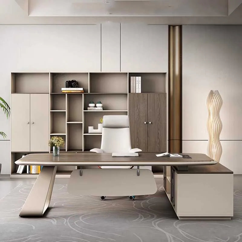 Corner Large Office Desk Organizer Storage Bedroom Coffee Gaming Office Desk Computer Home Drawers Table De Bureau Furniture