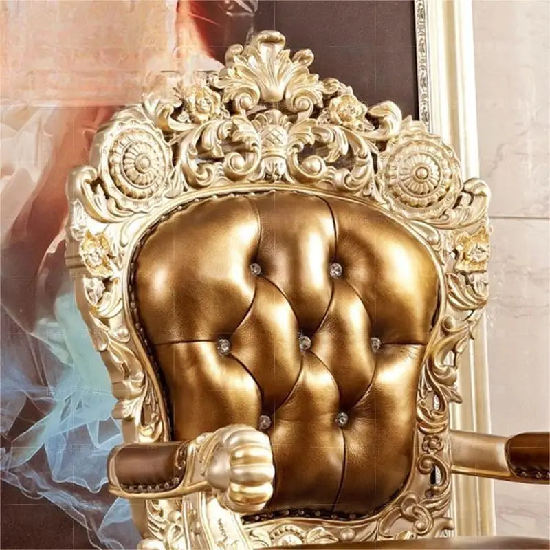 European style leisure tables and chairs, villa reception chairs, living room single person sofa chairs, leather tiger chairs