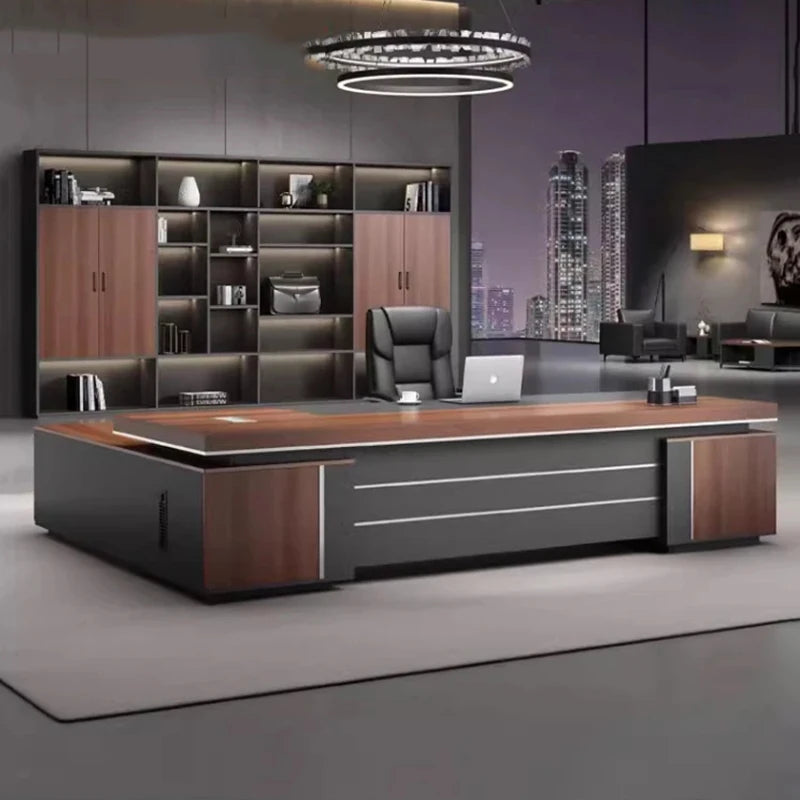 Simple Modern Boss Office Desk – L-Shaped Manager&