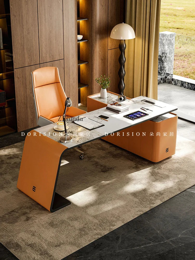 Villa slate desk office computer desk study room simple modern designer high-end work desk study table