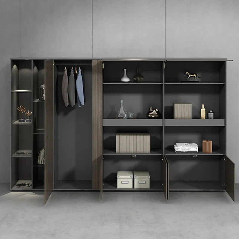 Wooden display filing cabinet with storage space, Italian-style open office cupboards, modern shelves, and modular furniture with drawers
