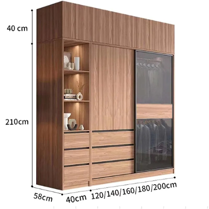 Modern Luxury Wooden Wardrobe with Sliding Doors
