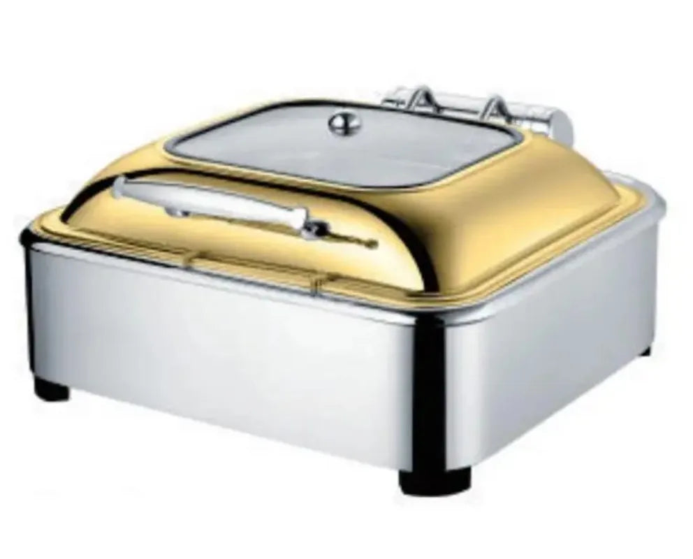 Copper buffet stove round electric chafing dish heat hydraulic pressure induction chauff plat chafing dish with glass lid 2 - 99