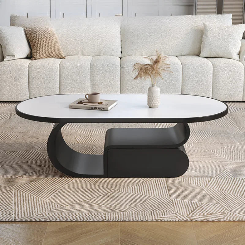 Black Simple Cream Coffee Table