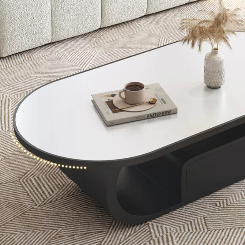 Black Simple Cream Coffee Table
