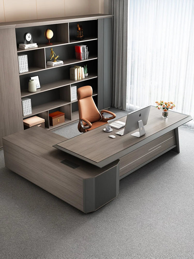 Boss Desk – Simple Modern Office Desk, Supervisor & Manager Desk, Large Desk with Chair Combination