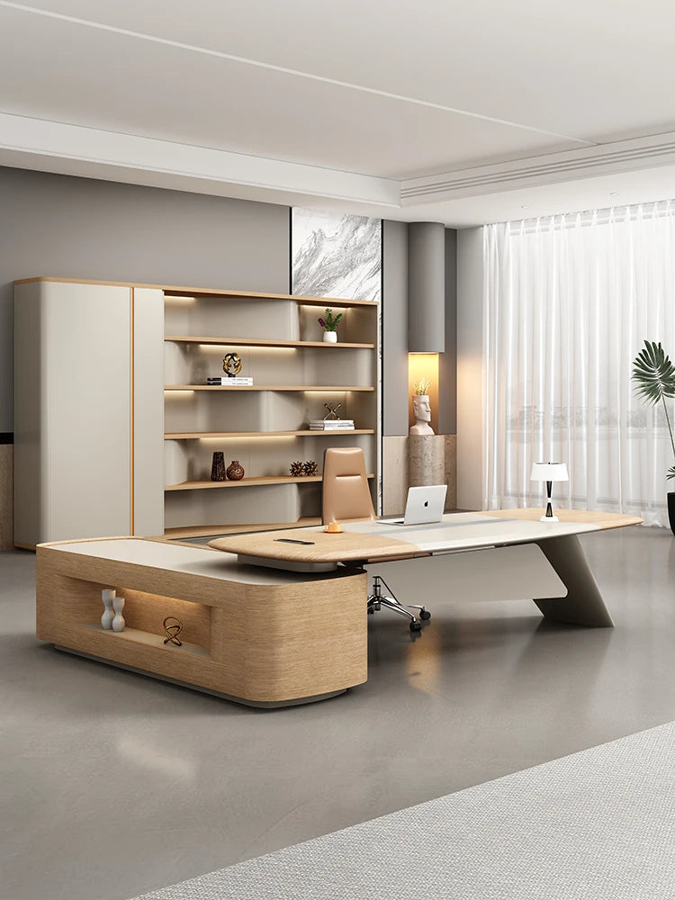 High-end boss Desk—simple and modern design for presidents