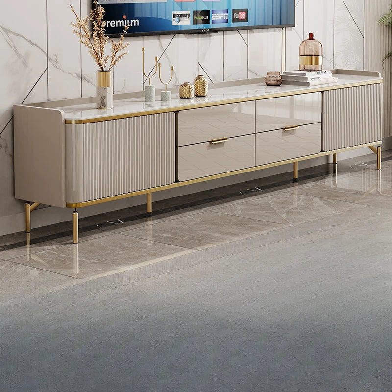 Luxury Modern Display Cabinet – Industrial Floating TV Stand with Storage Shelves