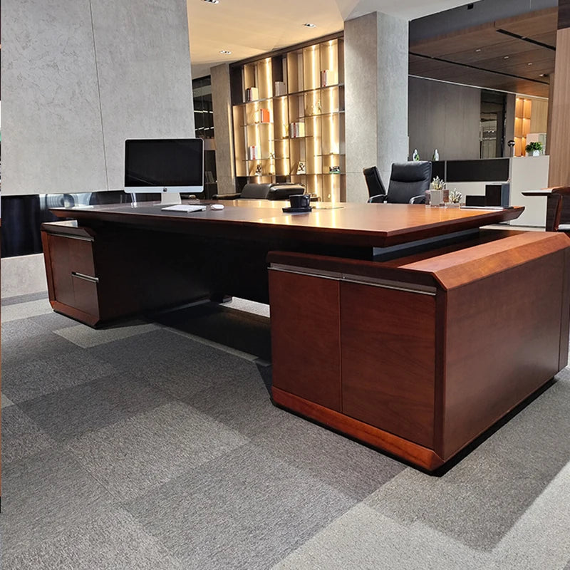 Luxury gaming desk, computer desk with filing cabinets