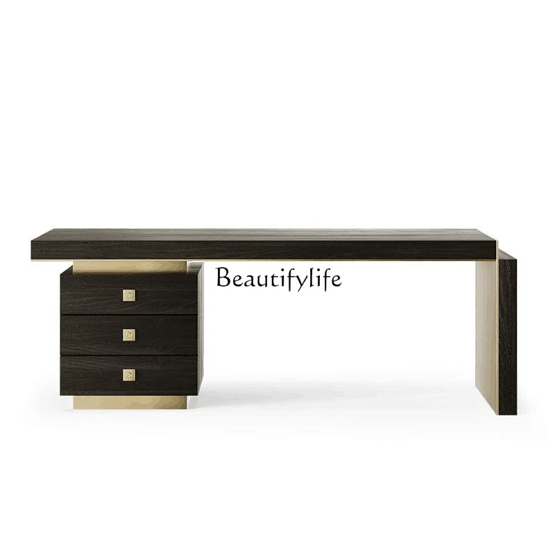 Italian Minimalist Minimalist Post-Modern Study Smoked Wood Light Luxury Desk