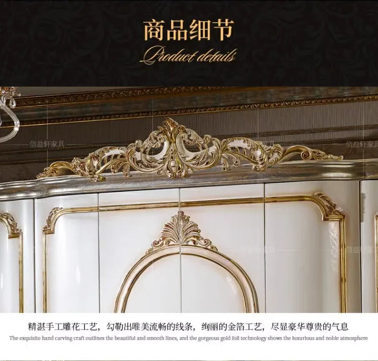 European Style Villa Wardrobe – French Luxury, Multi-Door, Custom Palace Storage