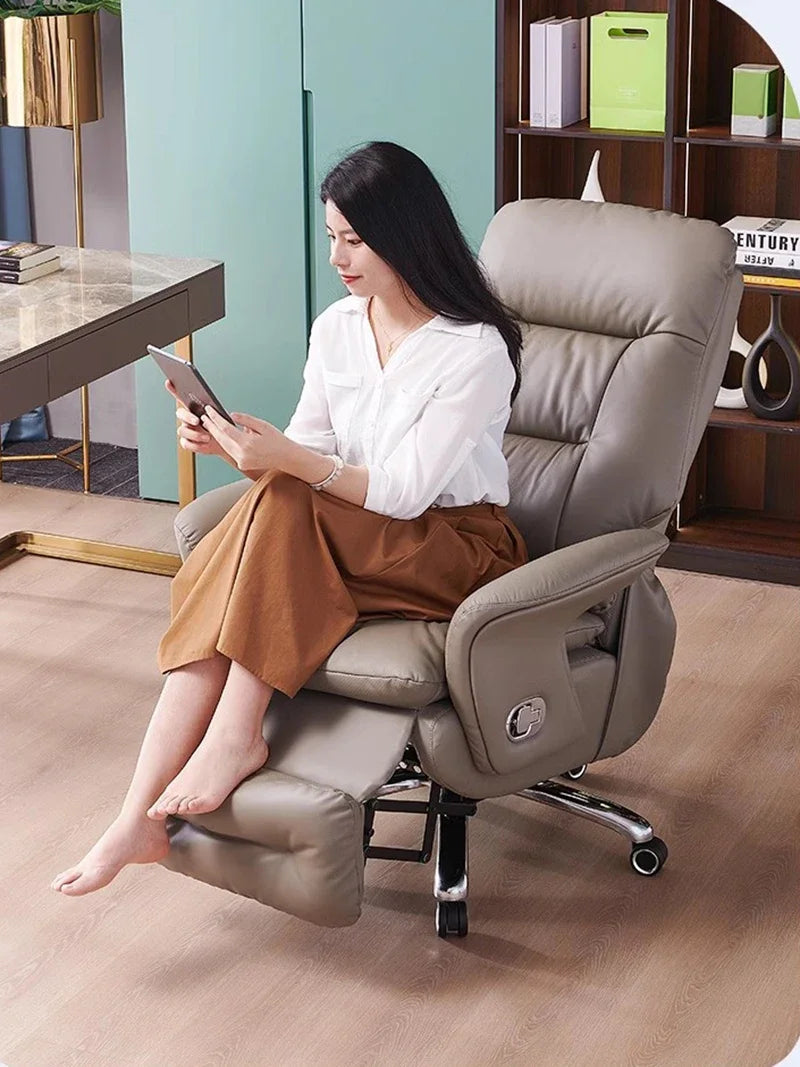 Luxurious Recliner Office Chair Leather Massage Computer Soft Home Gaming Chair Vanity Sillas De Oficina Office Furniture Girl