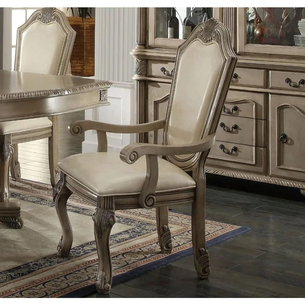 7-Piece Dining Set – Extension Table, 4 Side Chairs, 2 Arm Chairs, for Kitchen or Living Room