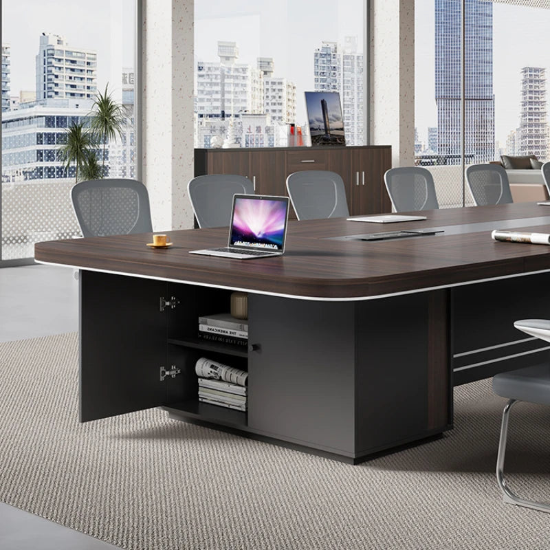 Square Study Conference Table – Simple Design for Laptops and Office Use